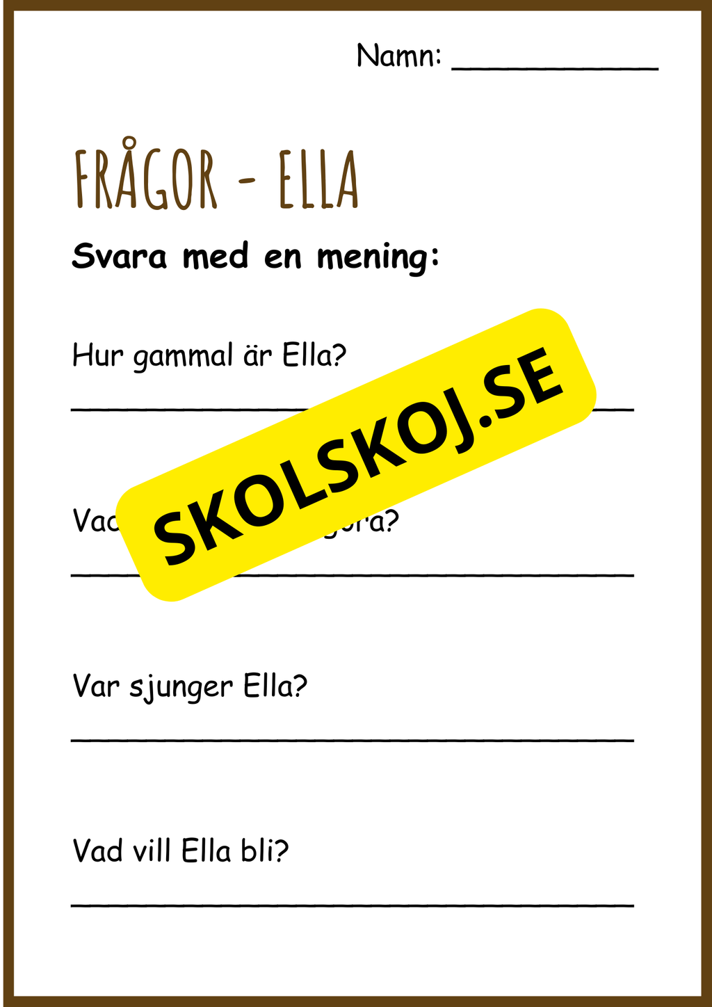 Läsförståelse - Enkel