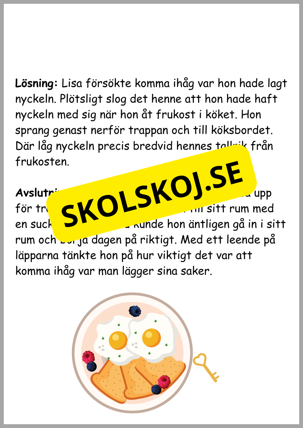 Läsförståelse - 8 sagor (24 sidor)