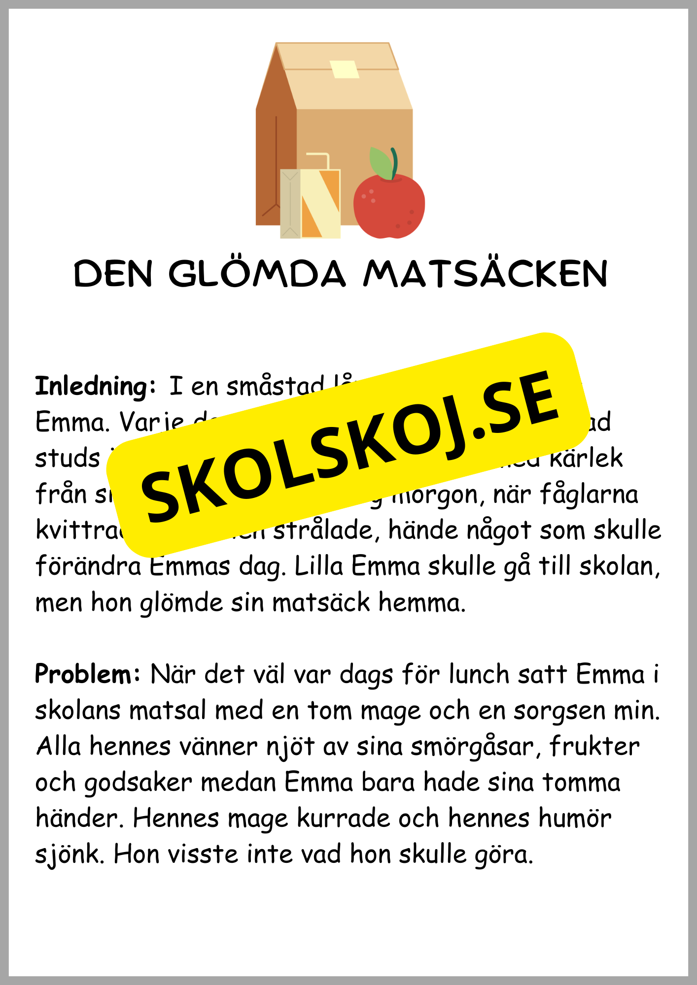 Läsförståelse - 8 sagor (24 sidor)