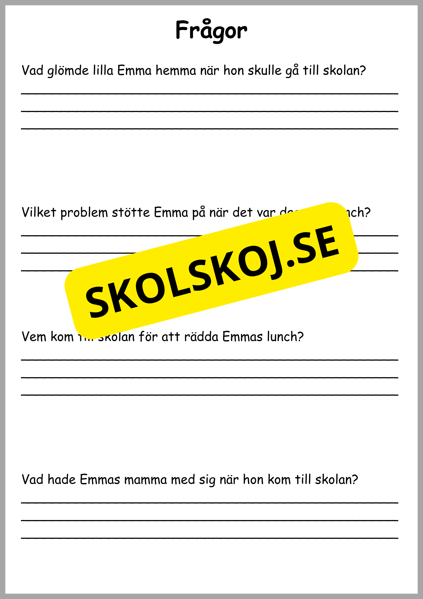 Läsförståelse - 8 sagor (24 sidor)