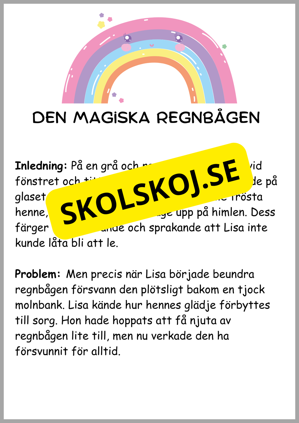 Läsförståelse - 8 sagor (24 sidor)