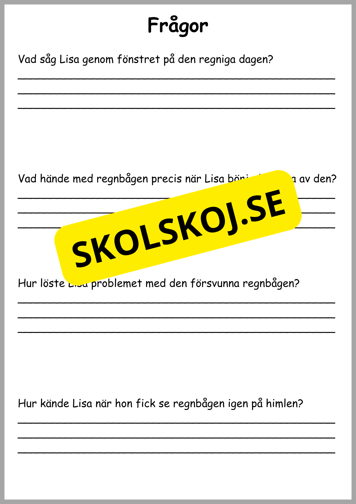 Läsförståelse - 8 sagor (24 sidor)