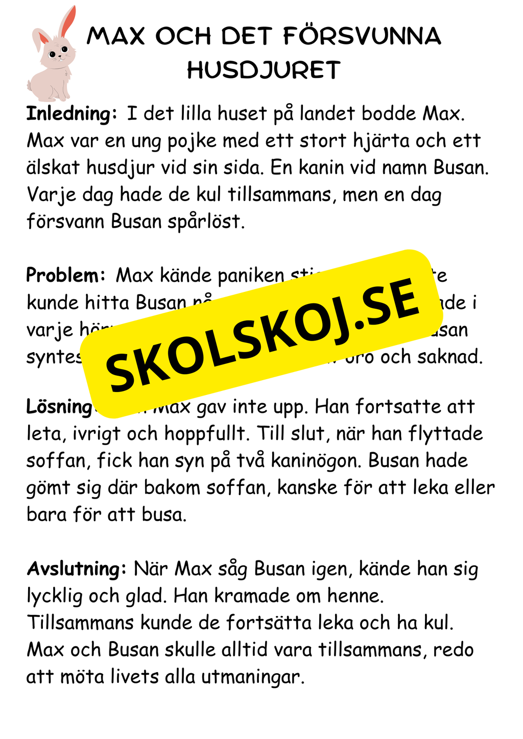 Läsförståelse - 8 sagor (24 sidor)