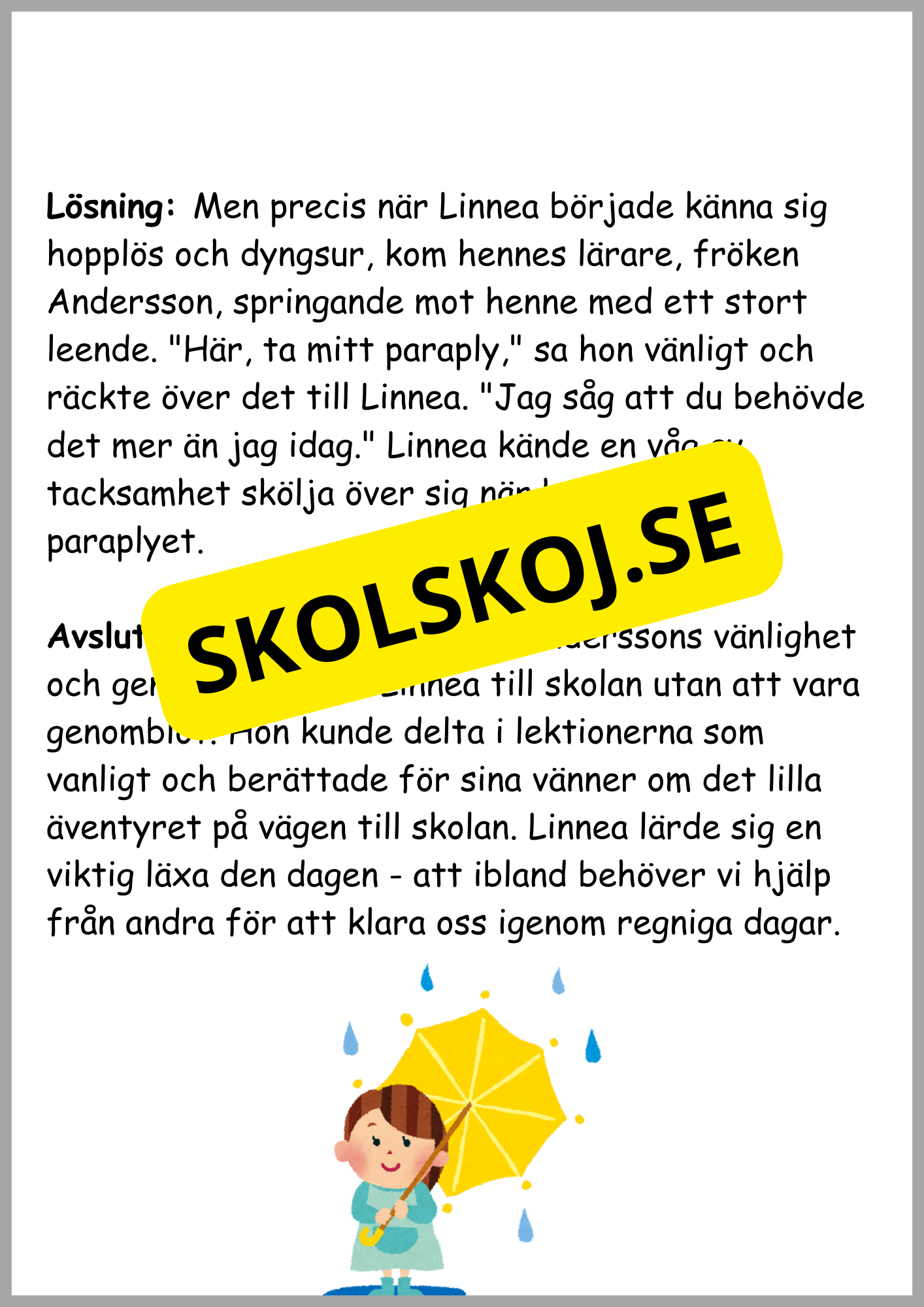 Läsförståelse - 8 sagor (24 sidor)