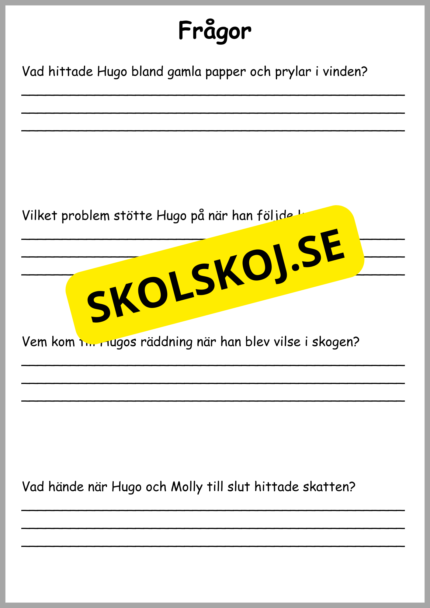 Läsförståelse - 8 sagor (24 sidor)