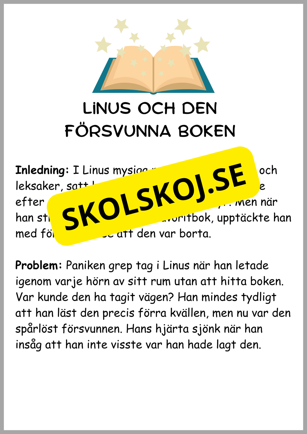 Läsförståelse - 8 sagor (24 sidor)