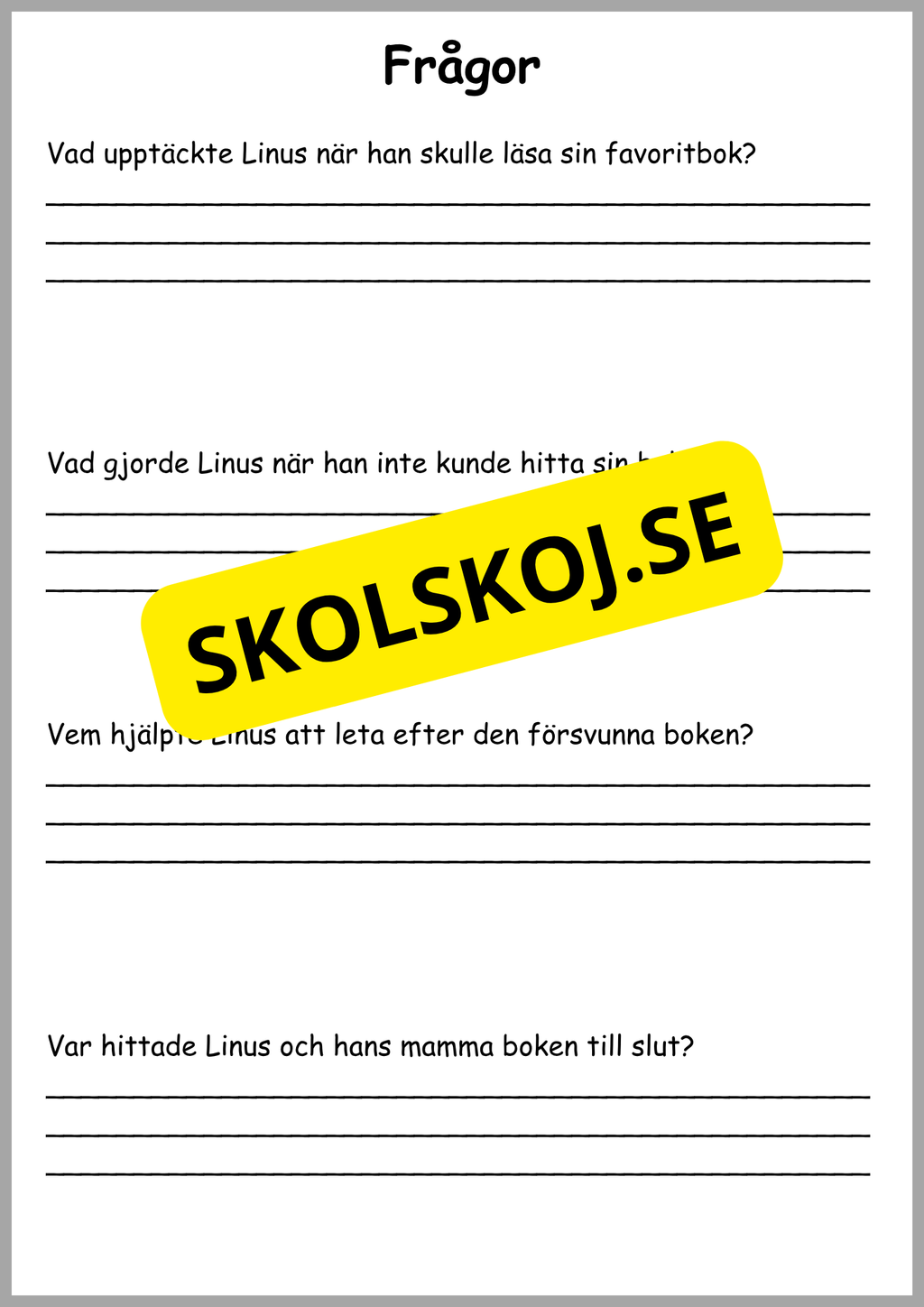 Läsförståelse - 8 sagor (24 sidor)