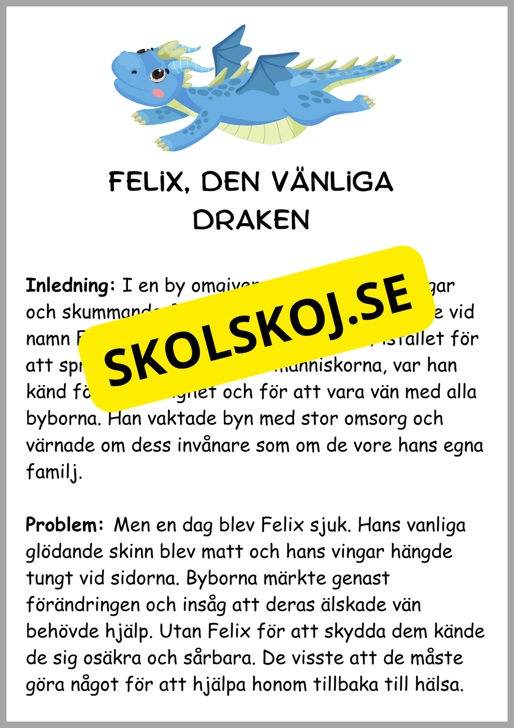Läsförståelse - 8 sagor (24 sidor)