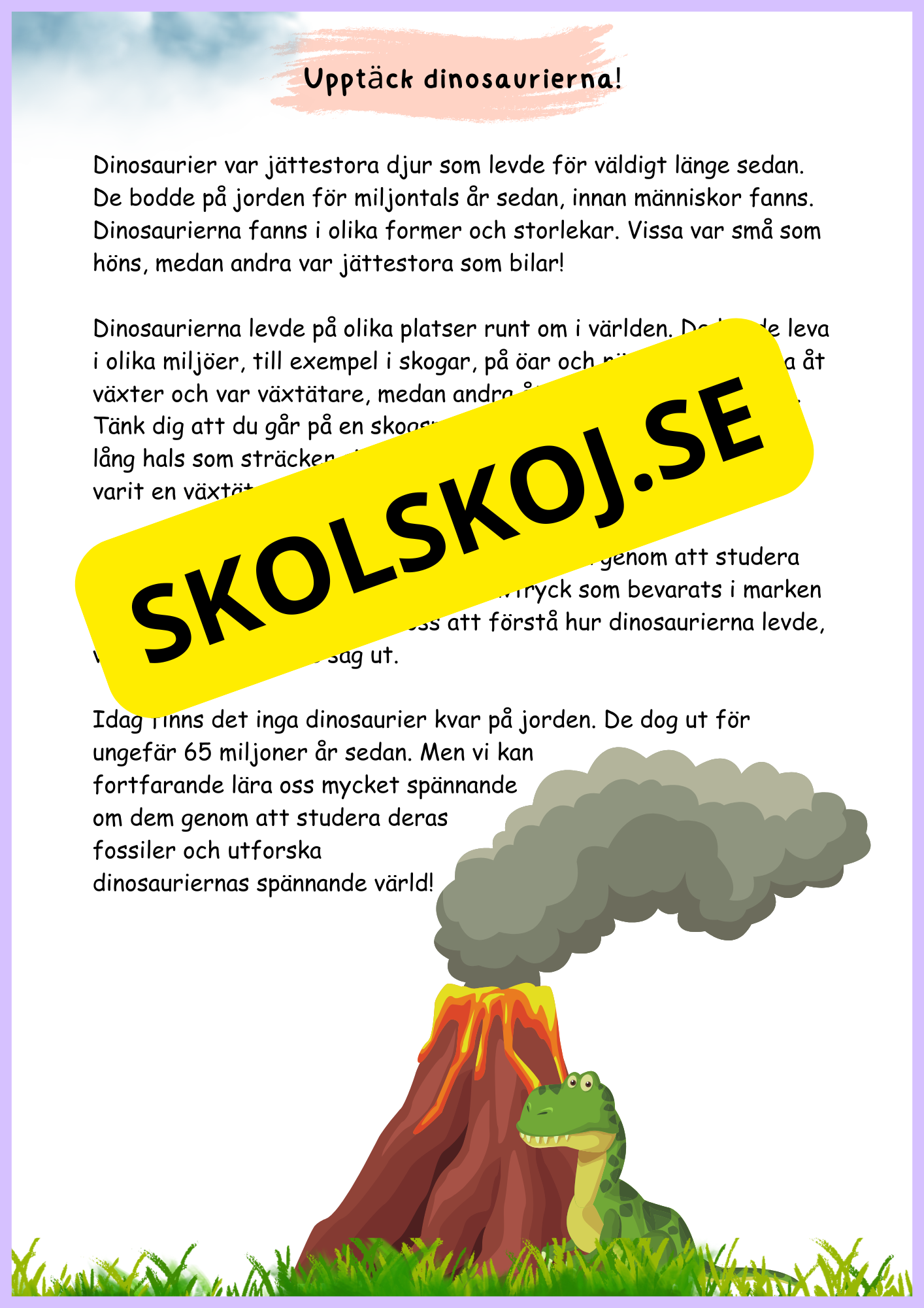 Läsförståelse årskurs 3 - 4