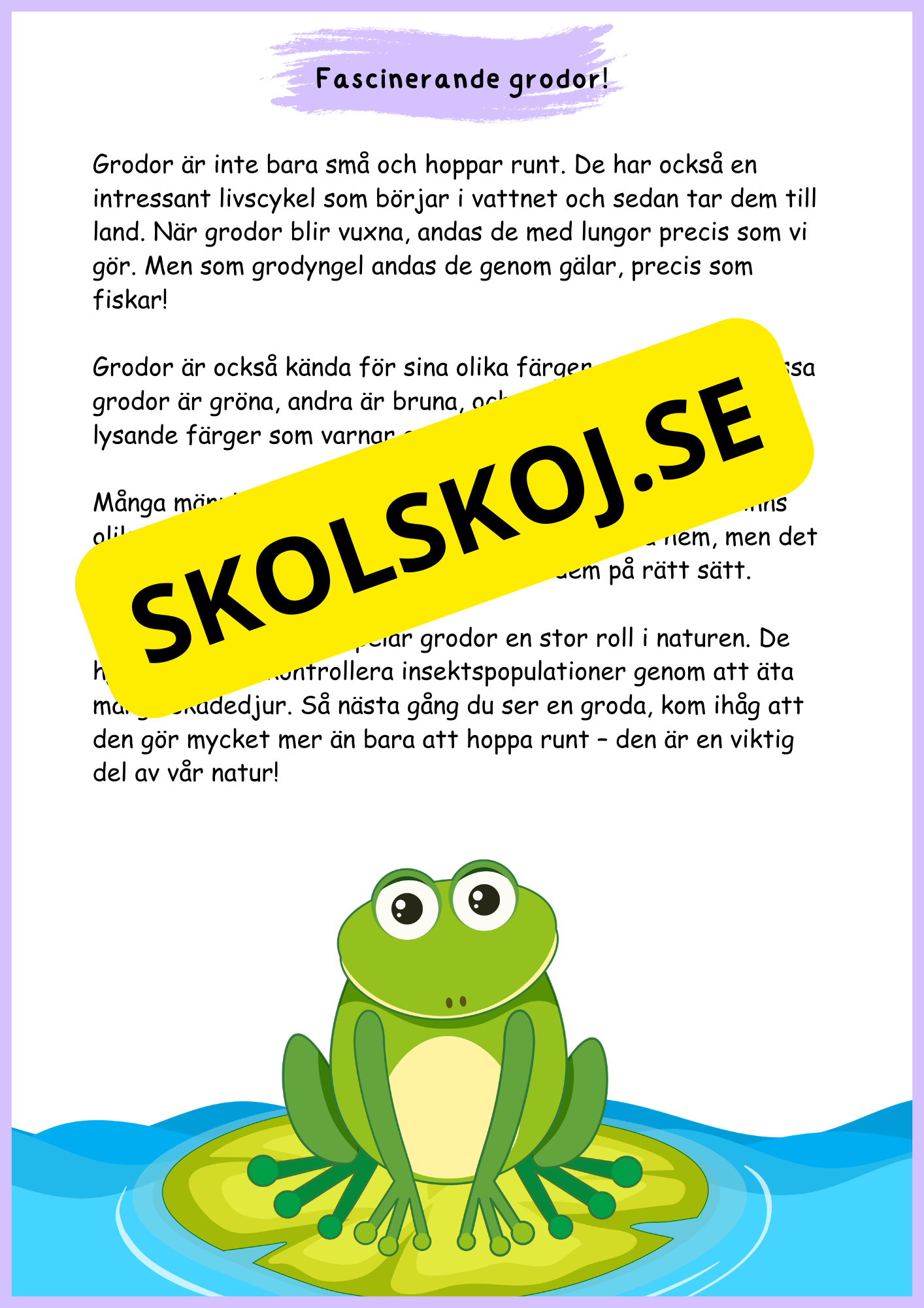 Läsförståelse årskurs 3 - 4