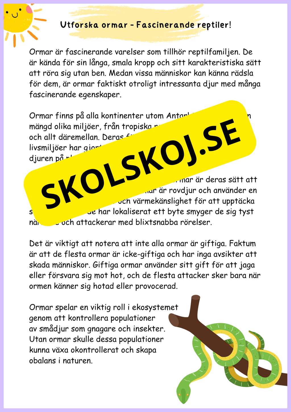 Läsförståelse årskurs 3 - 4