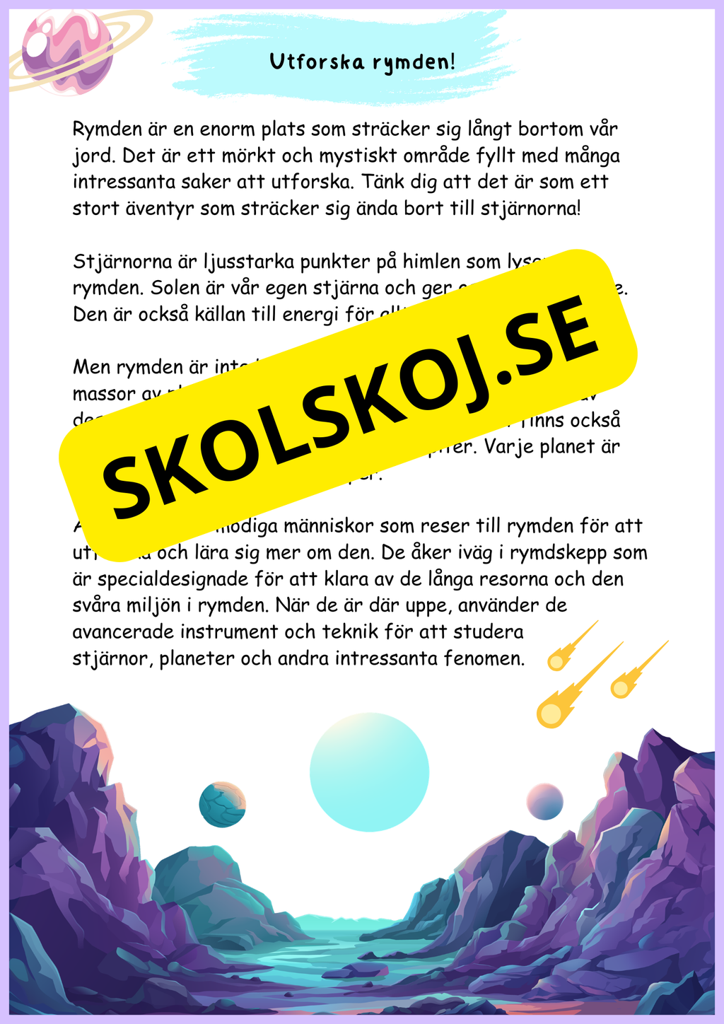 Läsförståelse årskurs 3 - 4