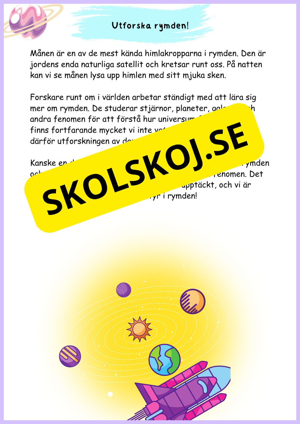 Läsförståelse årskurs 3 - 4