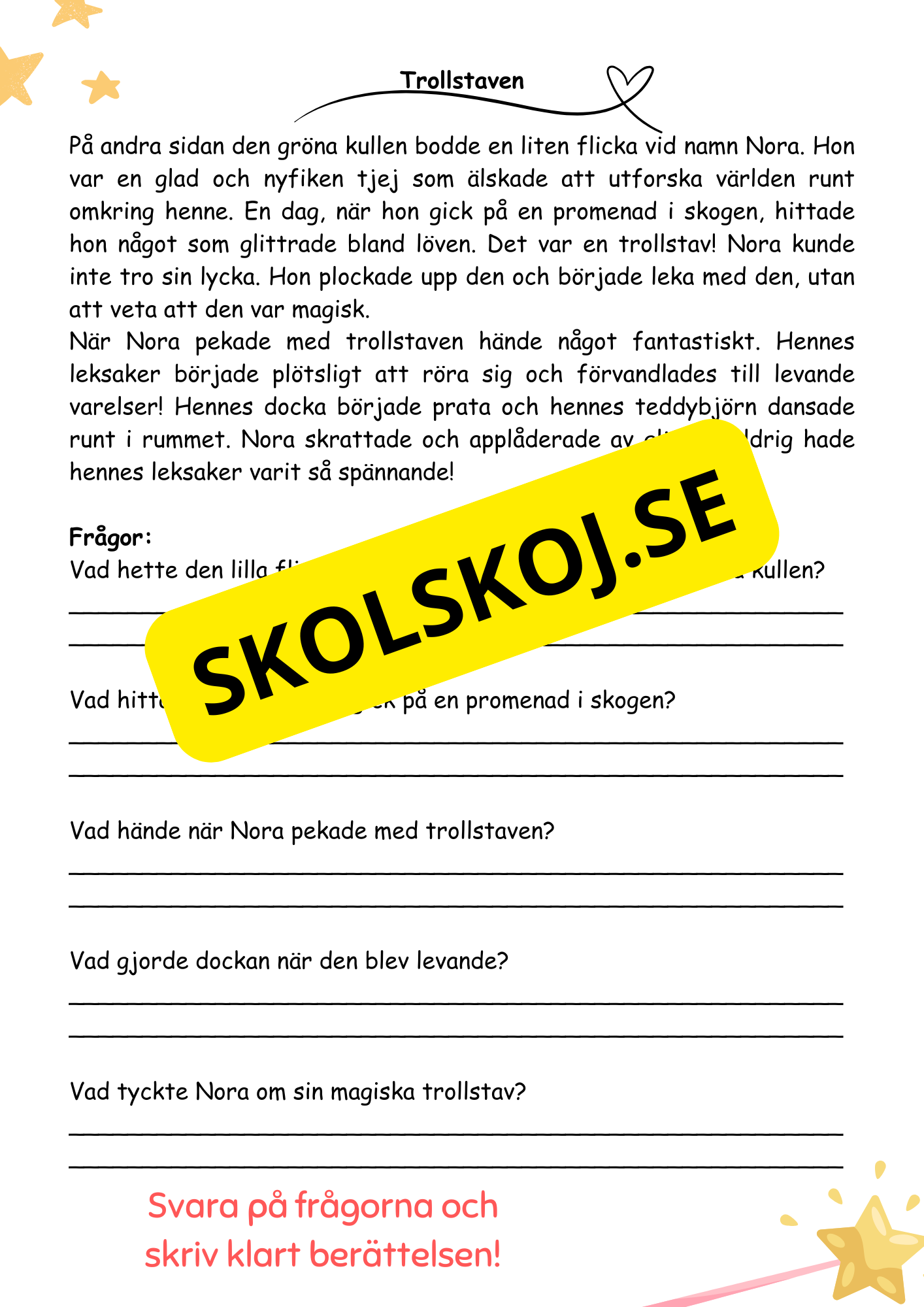 Läs och skriv – Fantasifulla berättelser