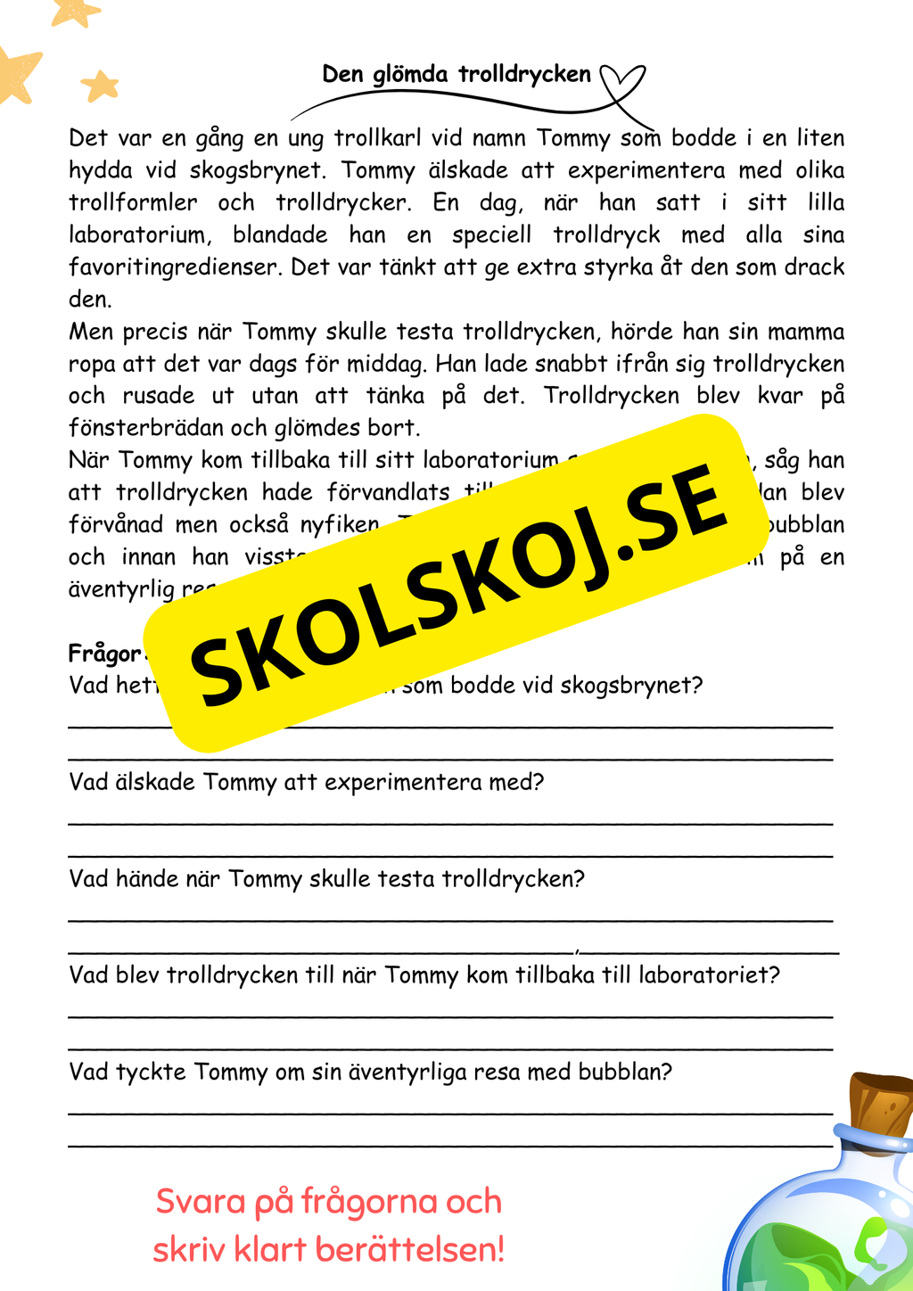 Läs och skriv – Fantasifulla berättelser