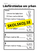 Läsförståelse om yrken