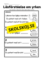 Läsförståelse om yrken