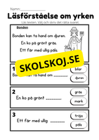Läsförståelse om yrken
