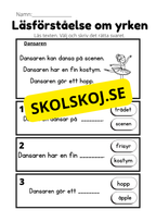 Läsförståelse om yrken