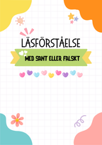 Läsförståelse sant eller falskt: 10 korta berättelser