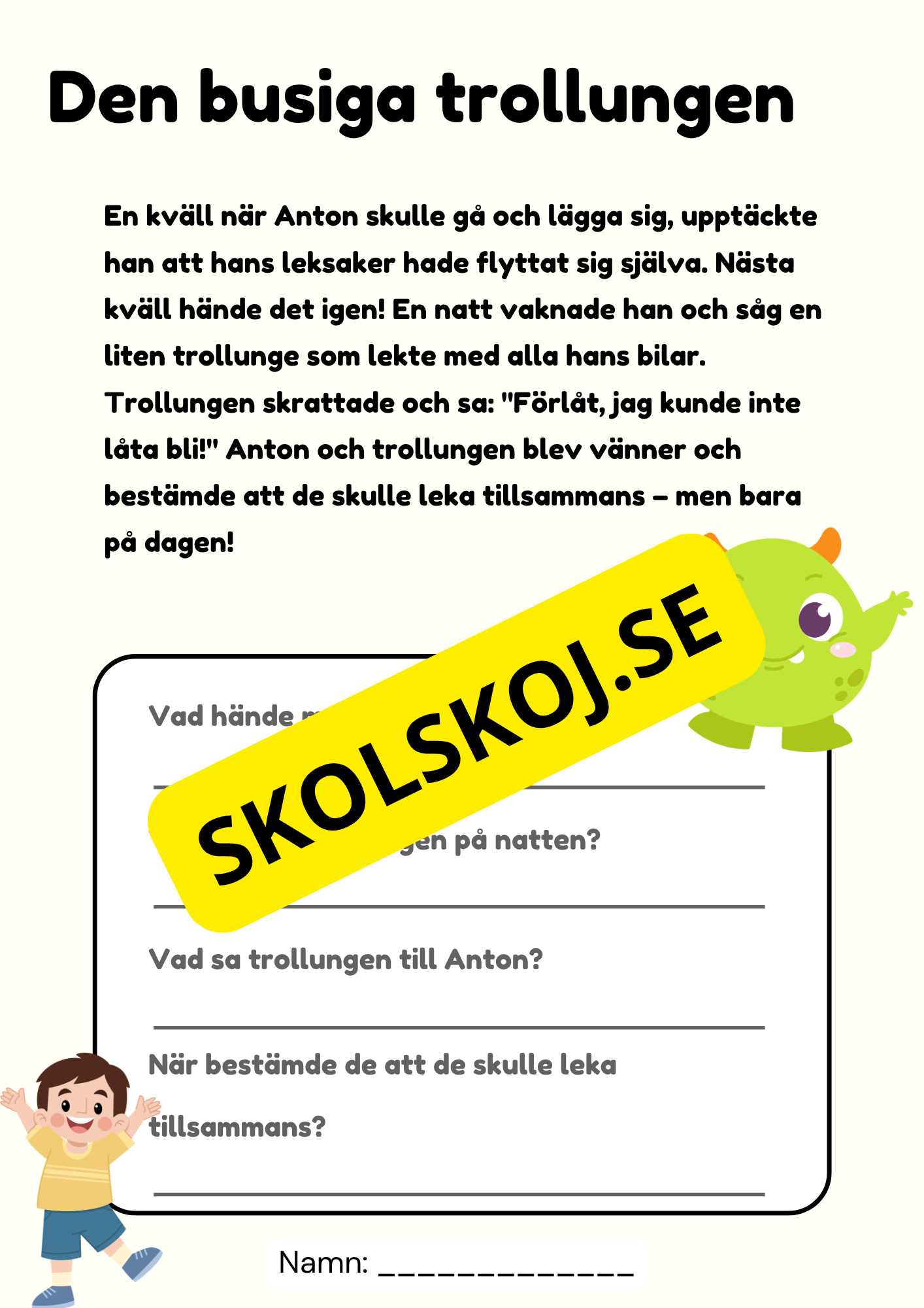 Läskig läsning - Läsförståelse - Årskurs 2 - 3