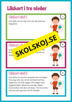 Läskort i tre nivåer- 60 st