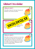 Läskort i tre nivåer- 60 st