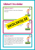 Läskort i tre nivåer- 60 st