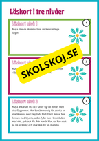Läskort i tre nivåer- 60 st