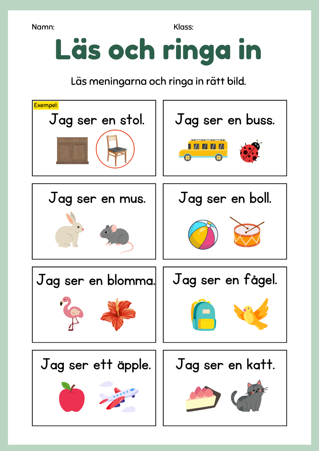 Läs och ringa in