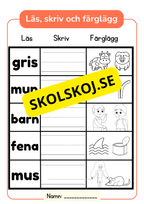 Läs, skriv och färglägg