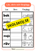 Läs, skriv och färglägg