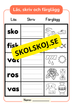 Läs, skriv och färglägg