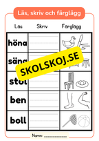 Läs, skriv och färglägg