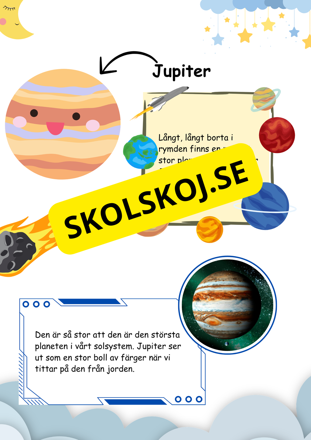Lätta fakta om Jupiter - Läsförståelse