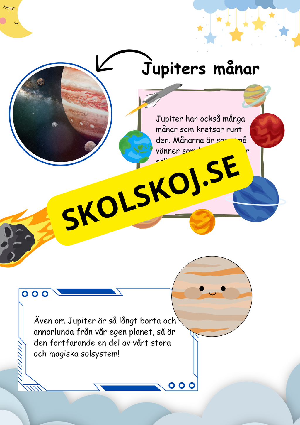 Lätta fakta om Jupiter - Läsförståelse
