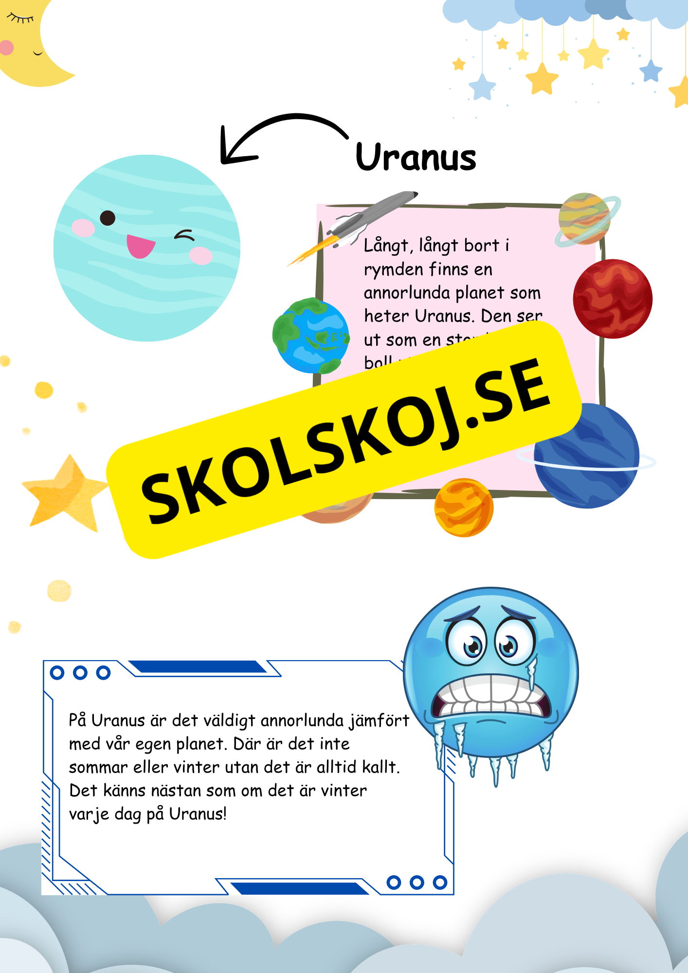 Lätta fakta om Uranus - Läsförståelse