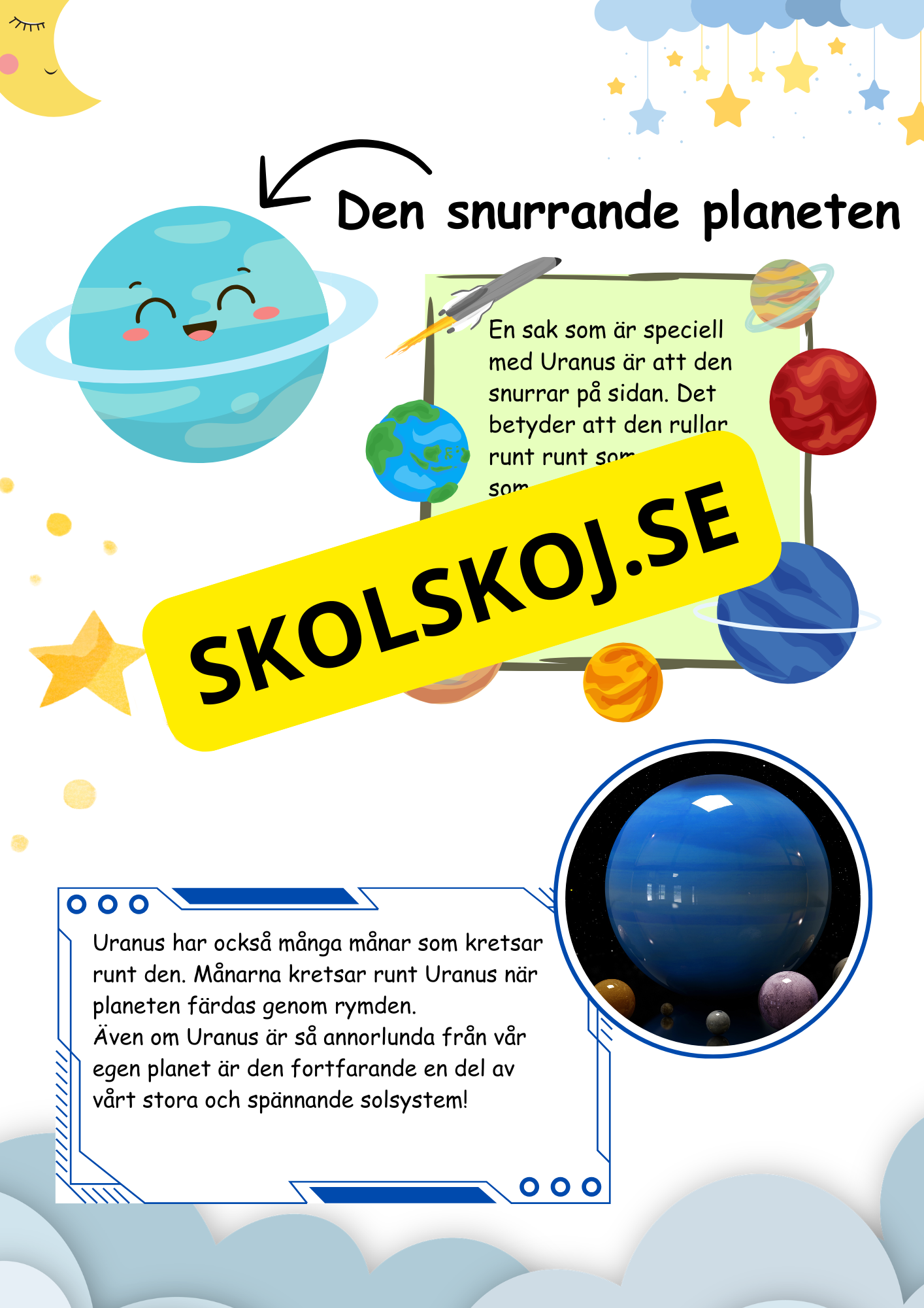 Lätta fakta om Uranus - Läsförståelse