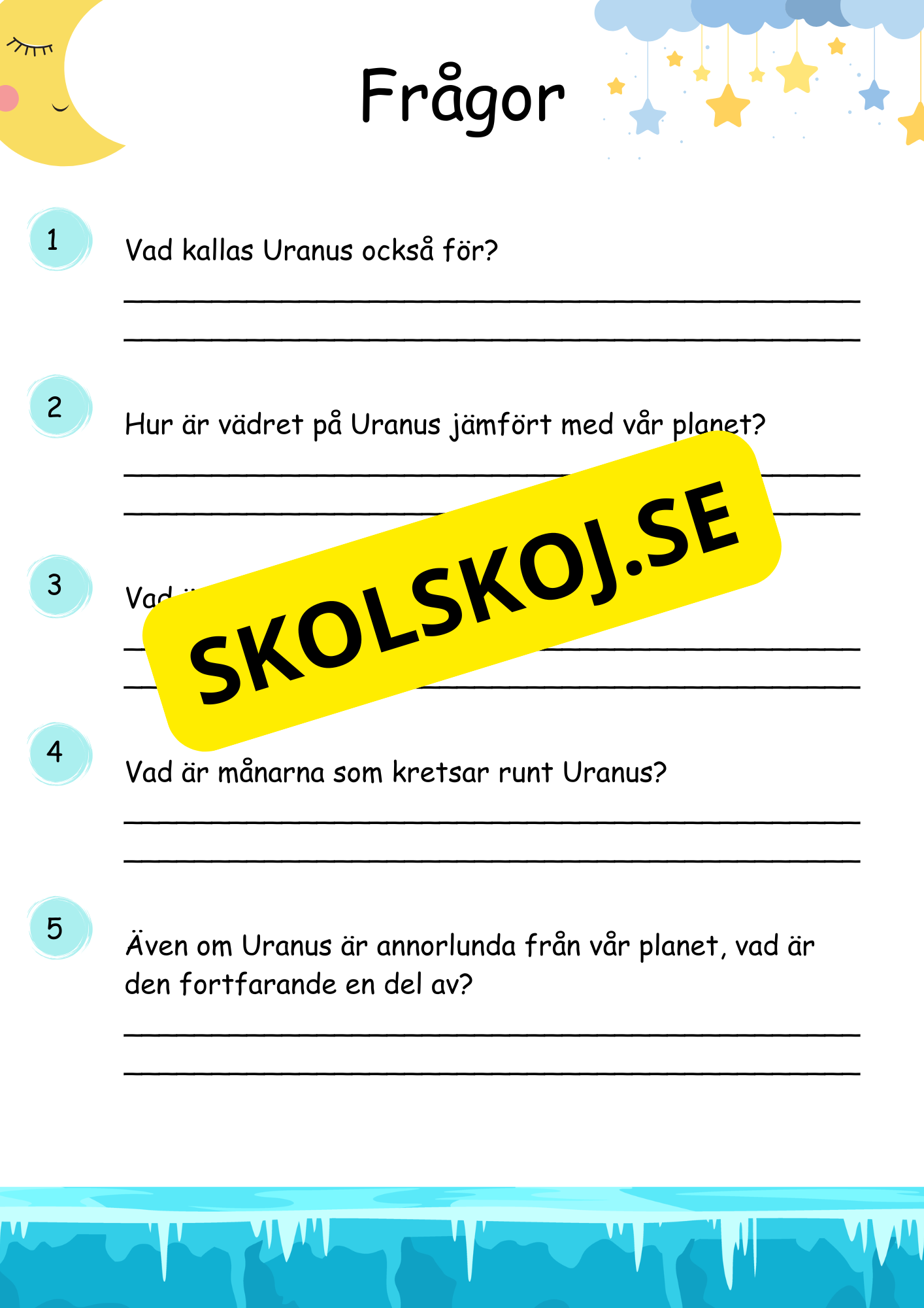 Lätta fakta om Uranus - Läsförståelse