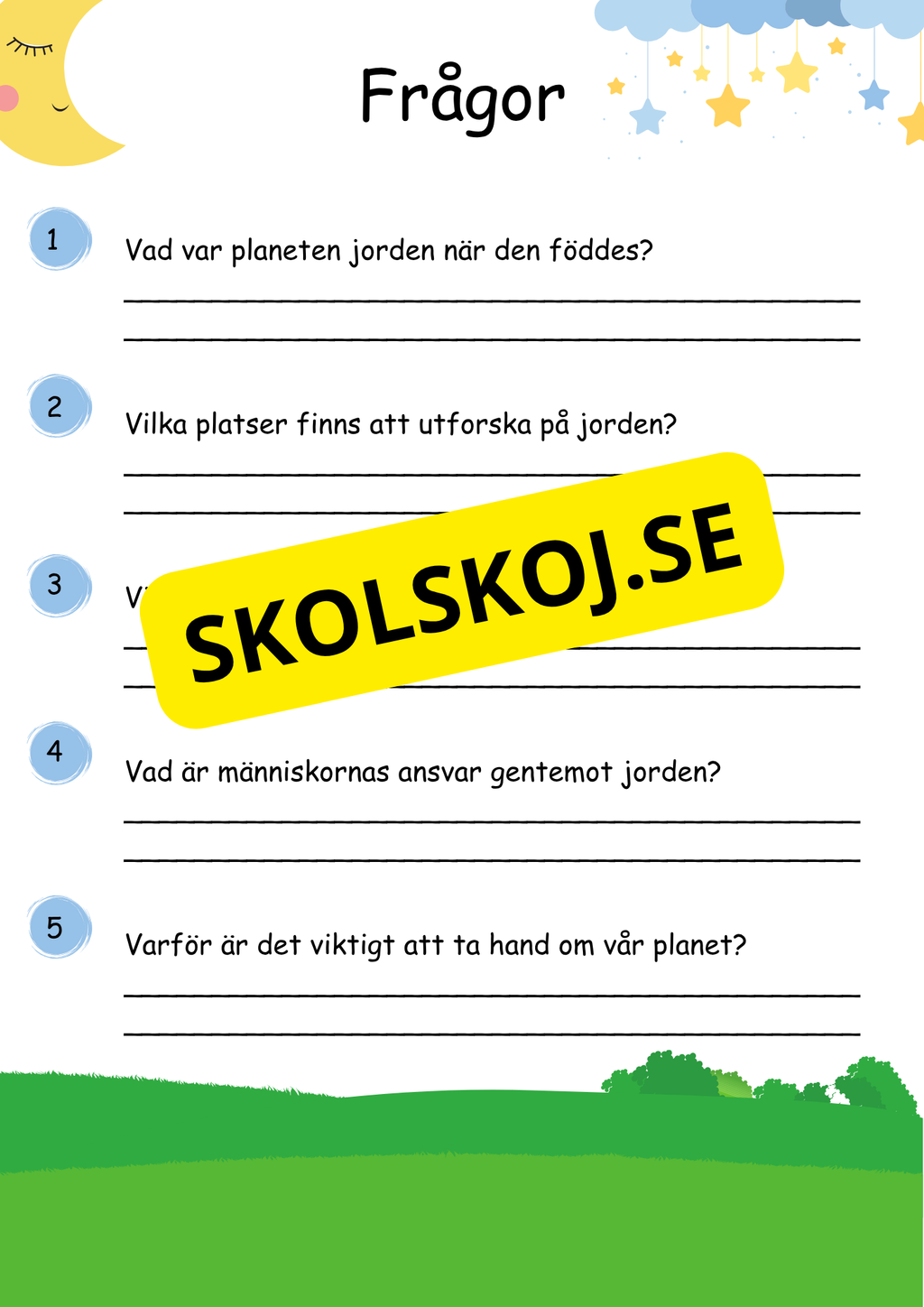 Lätta fakta om jorden - Läsförståelse
