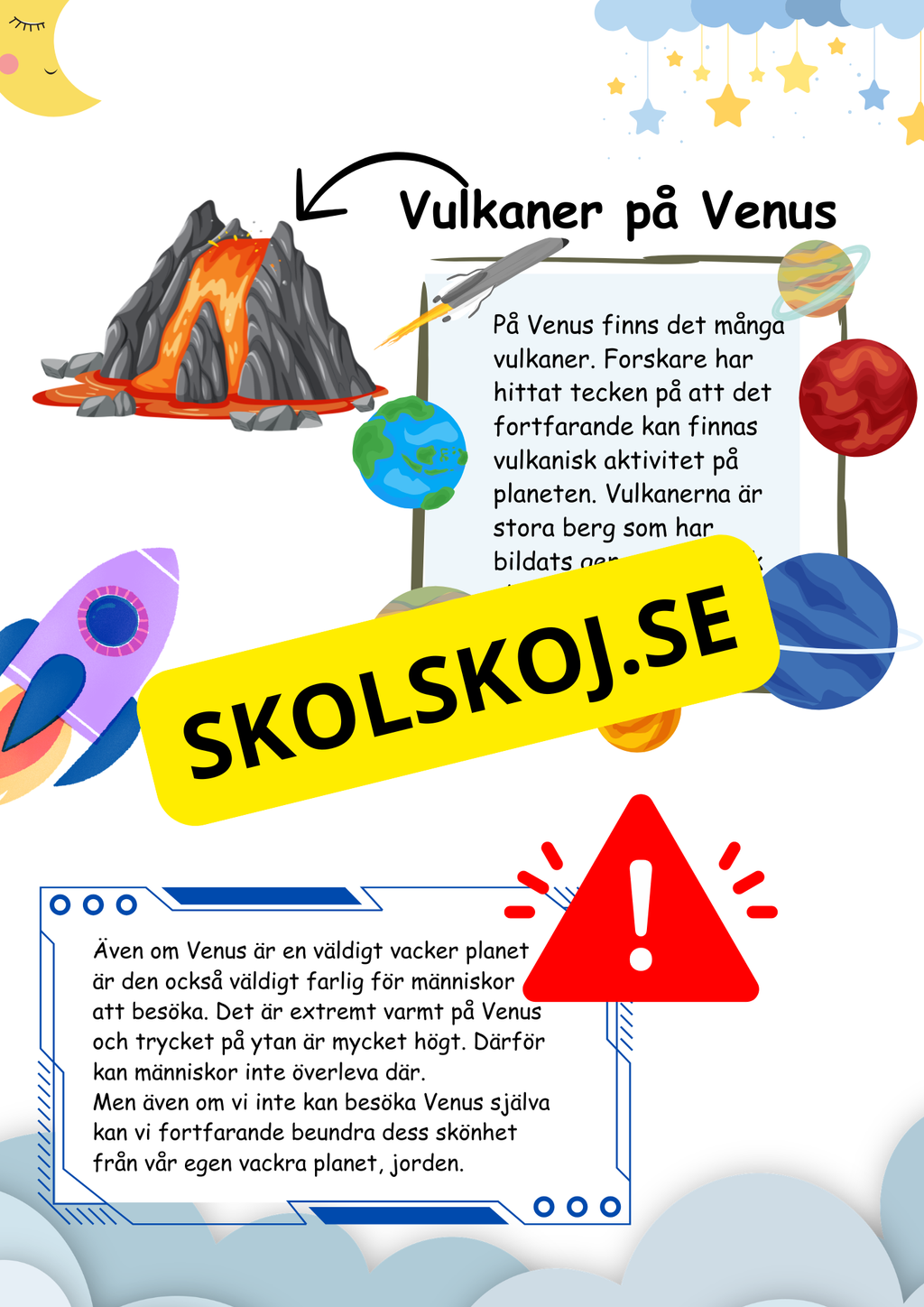 Lätt fakta om Venus - Läsförståelse