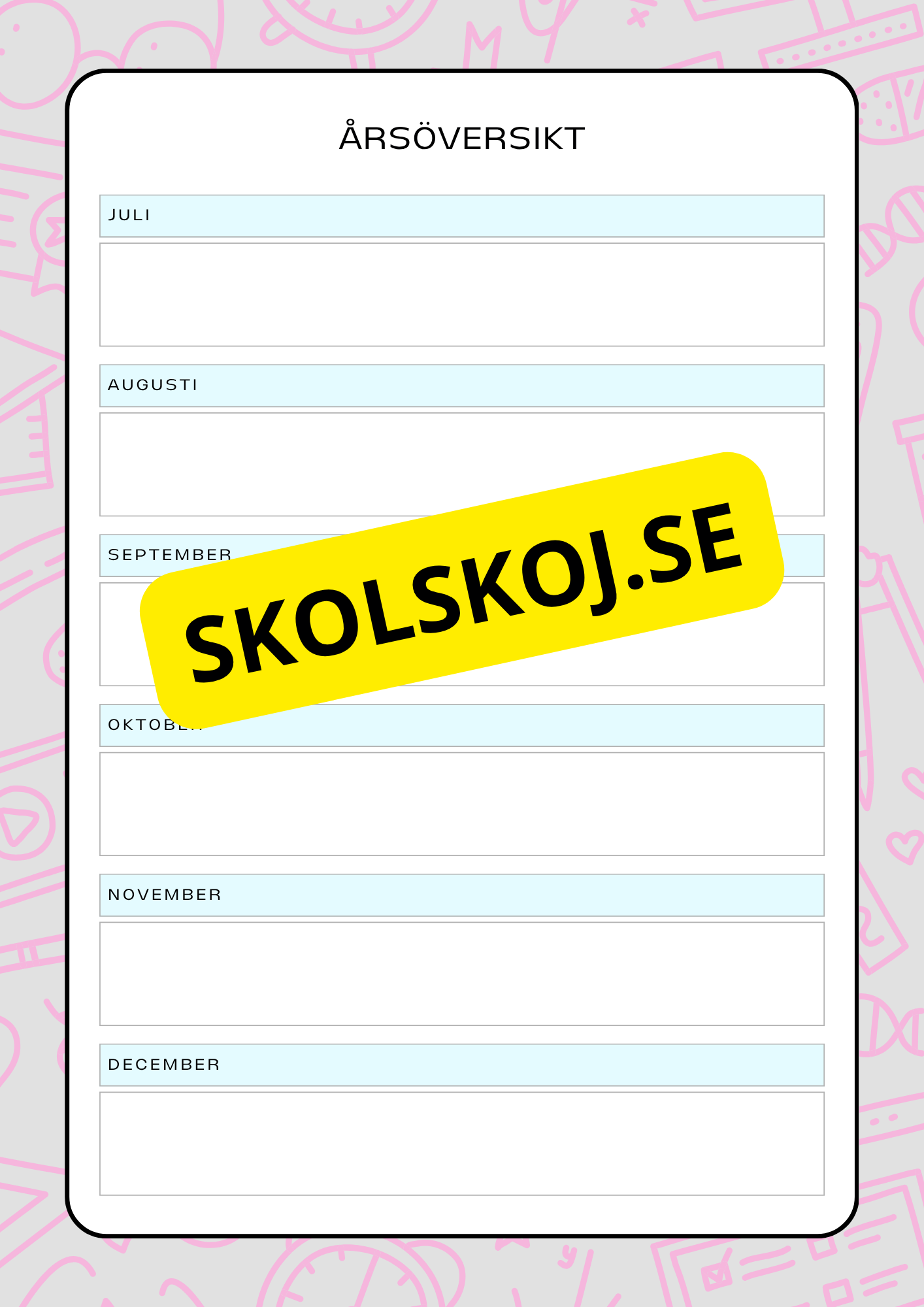 Lektionsplanering för klasslärare - Redigerbar (29 sidor)
