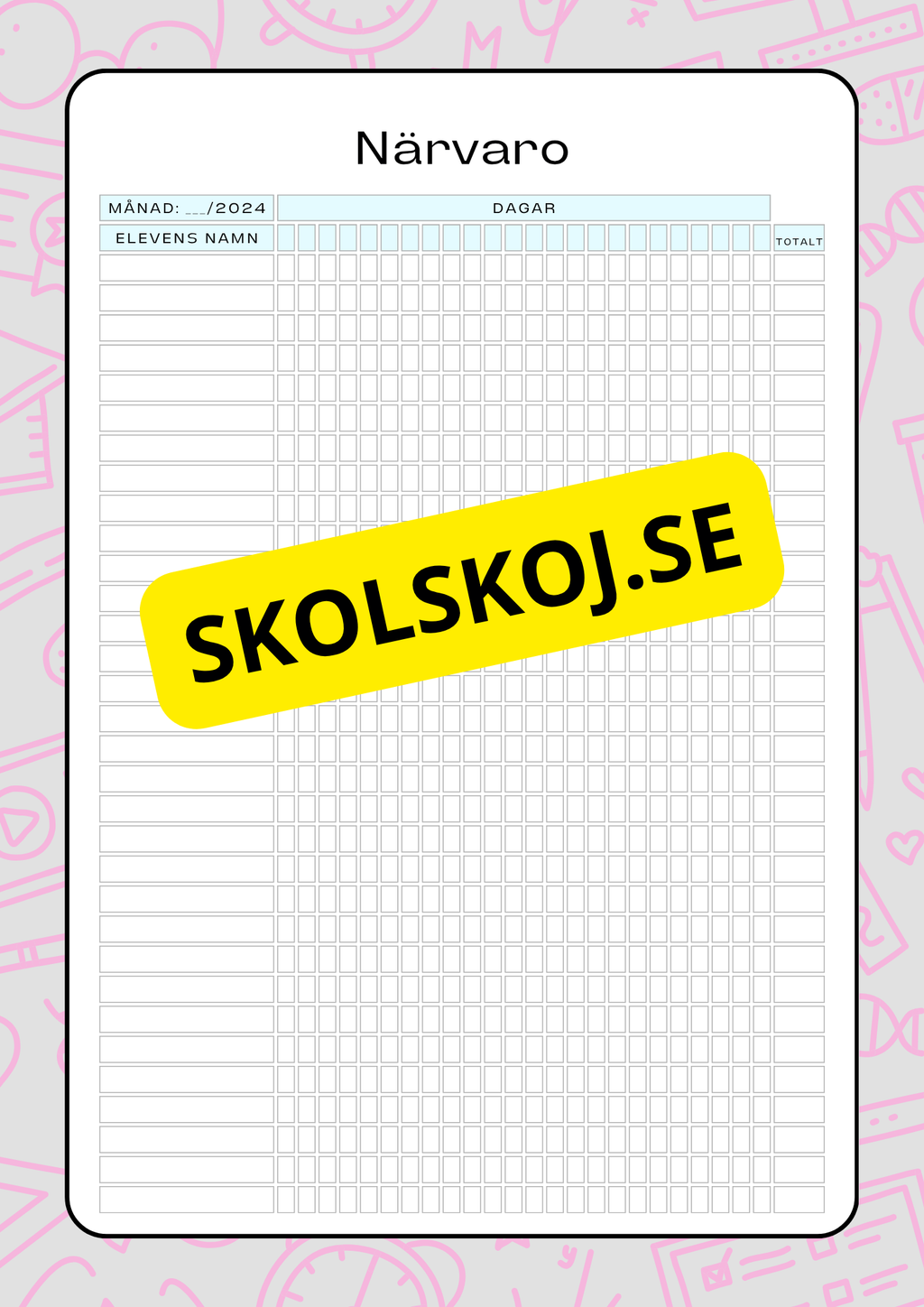 Lektionsplanering för klasslärare - Redigerbar (29 sidor)
