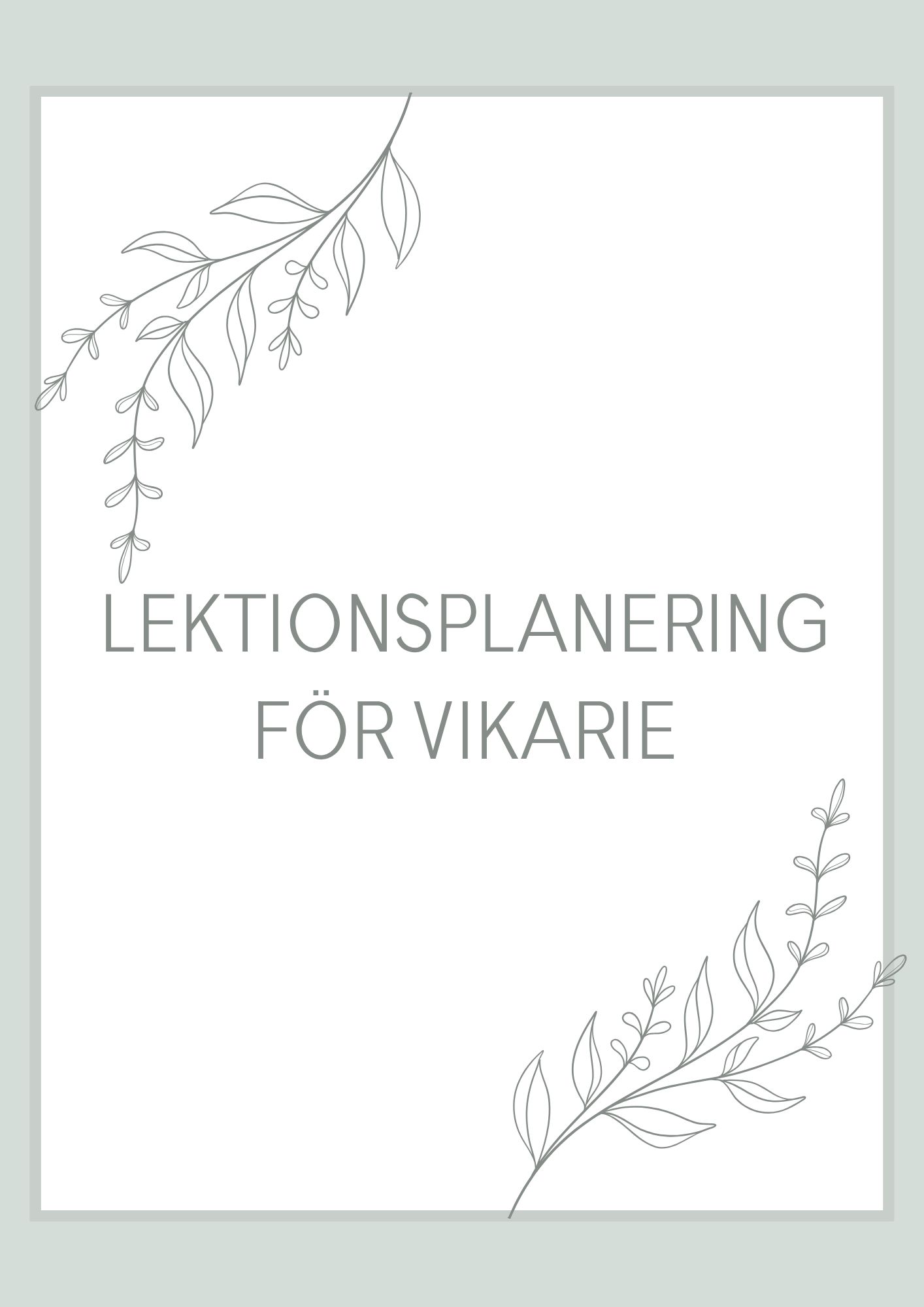 Lektionsplanering för vikarie