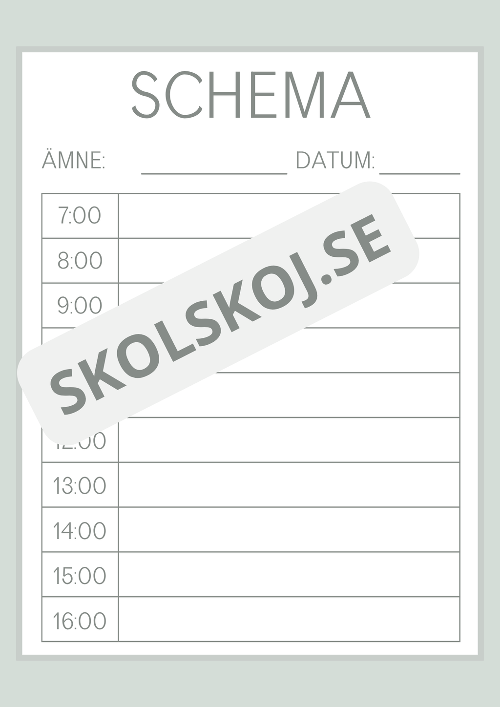 Lektionsplanering för vikarie