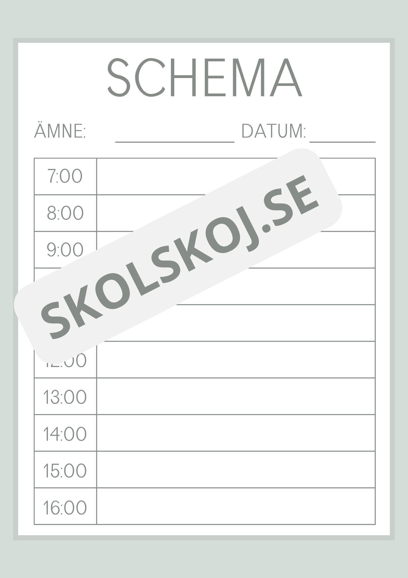 Lektionsplanering för vikarie