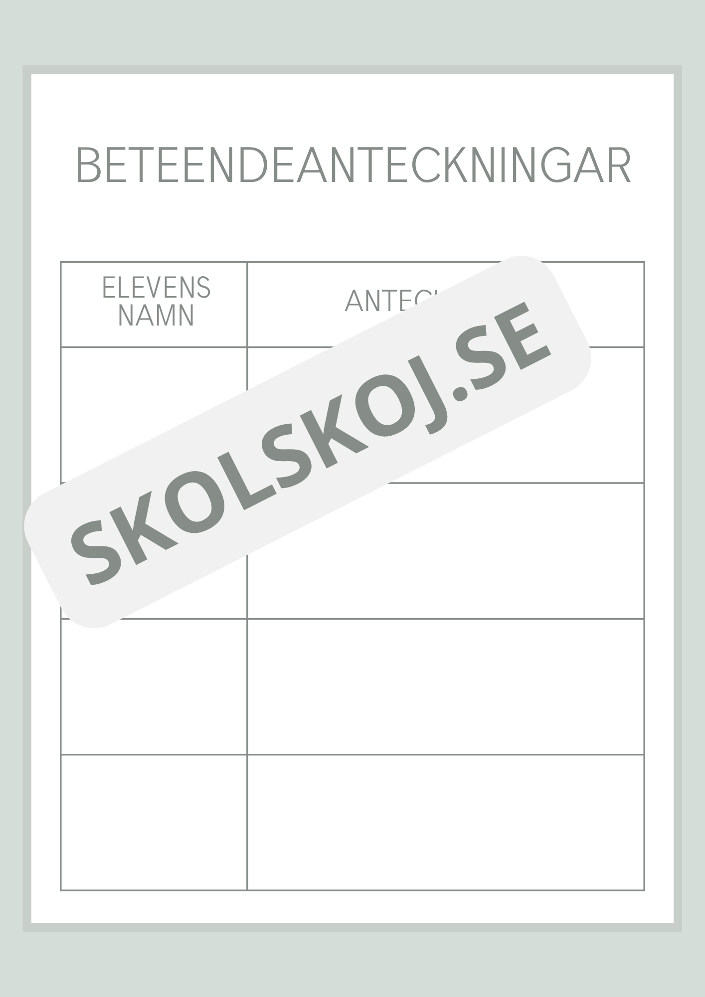 Lektionsplanering för vikarie