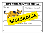 Lets write about the animal - Engelska