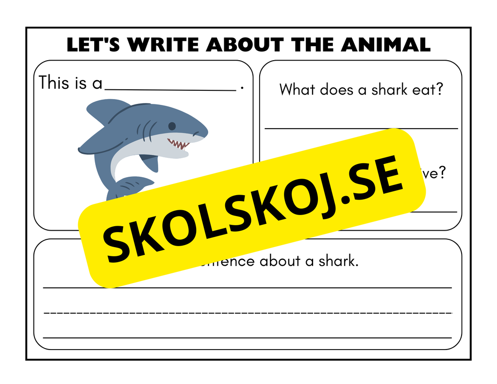 Lets write about the animal - Engelska
