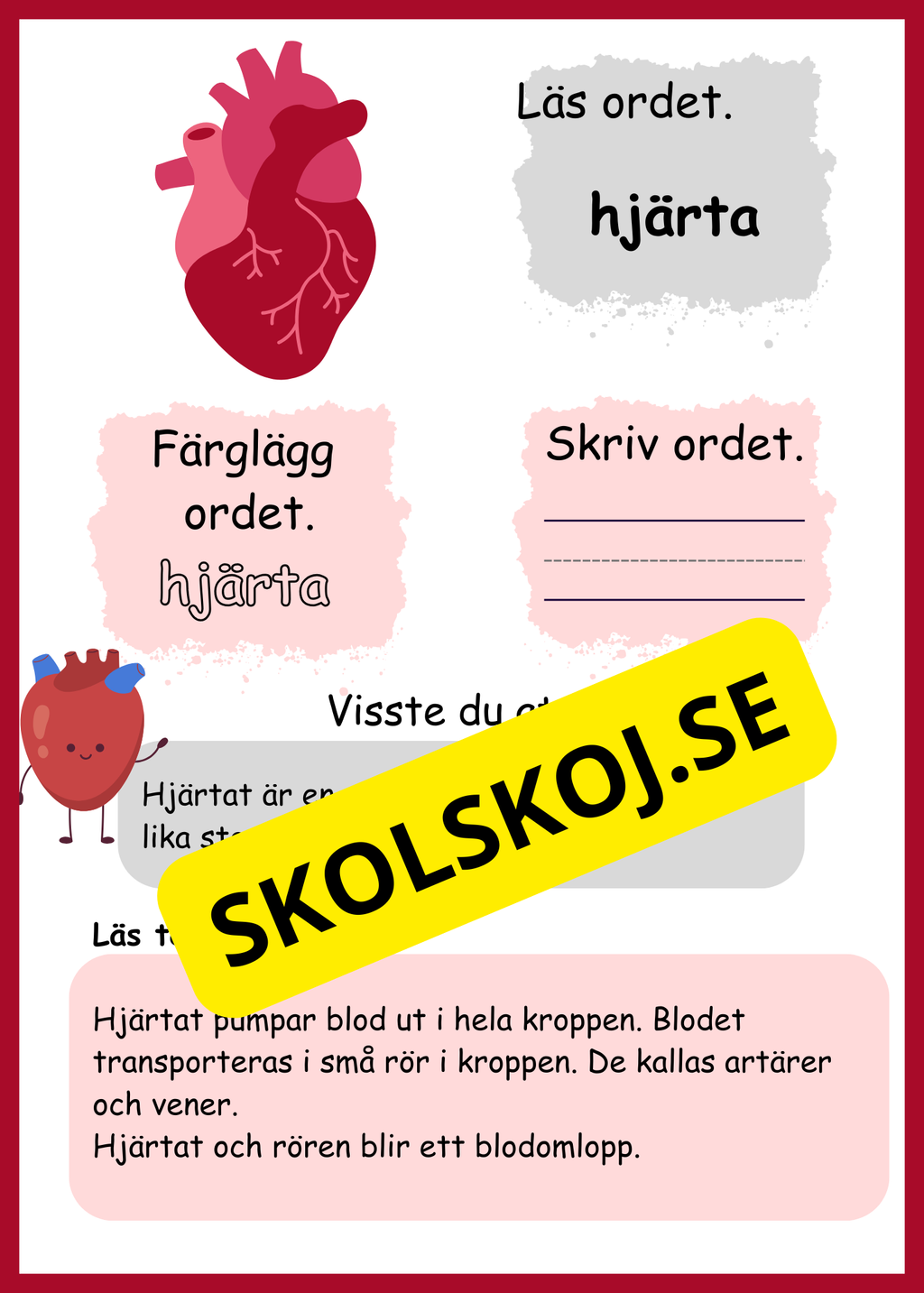 Lite om min kropp - Paket - Läsförståelse